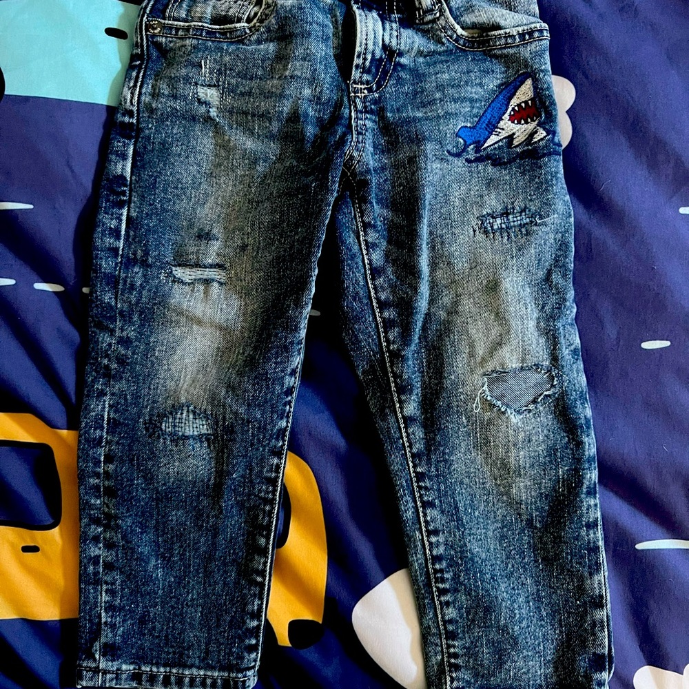 Baby Gap Shark embroidered denim